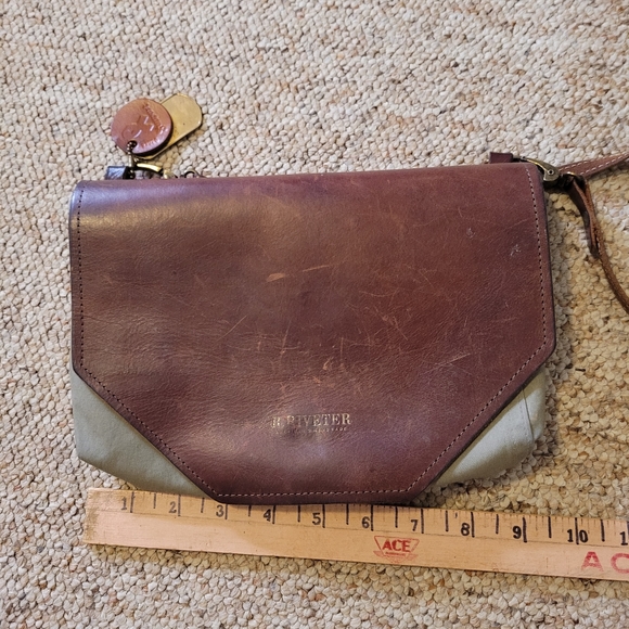 R.Riveter Shoulder Purse Canvas Leather - Picture 15 of 16